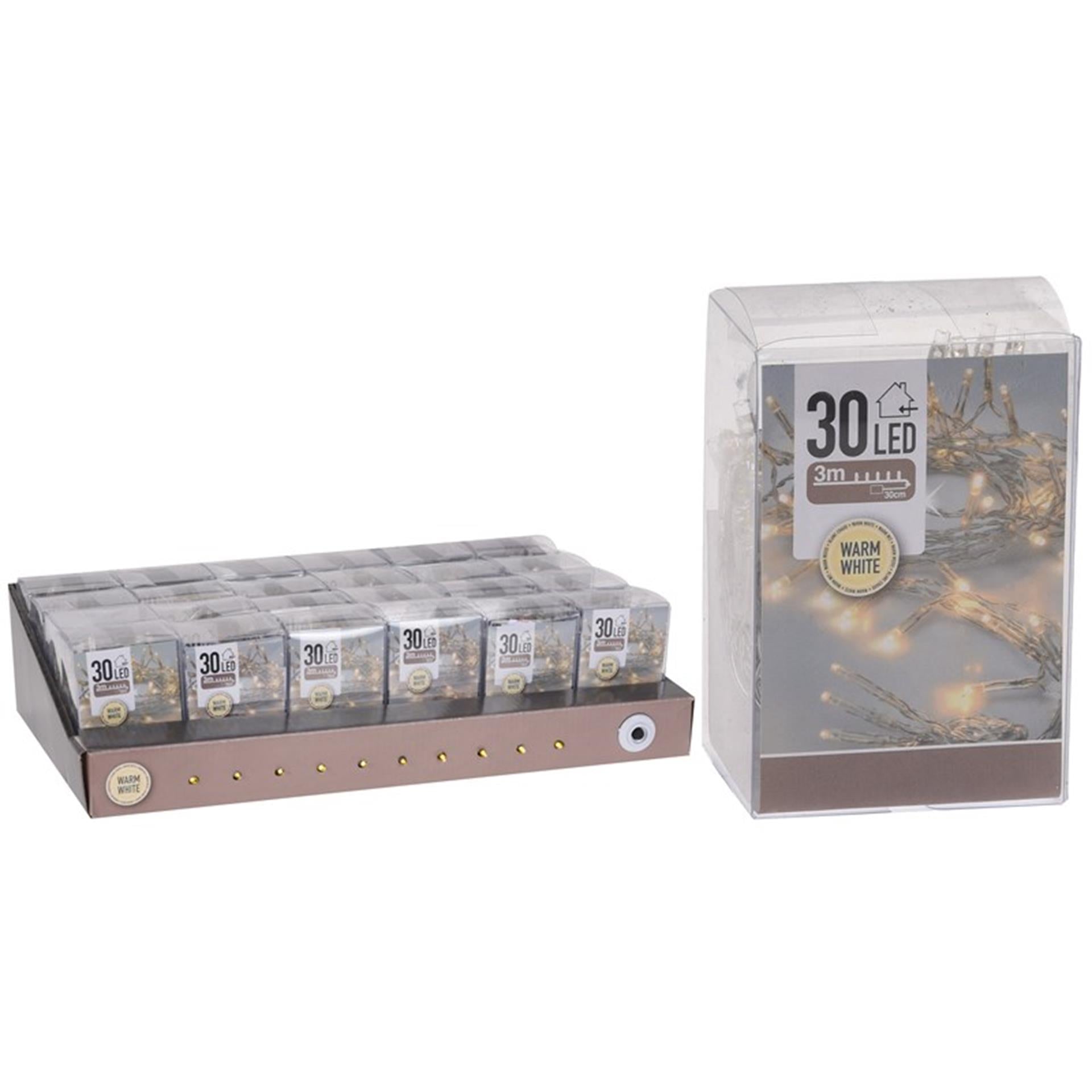 Home Styling Batteriebeleuchtung 30l + Timer warmweiß