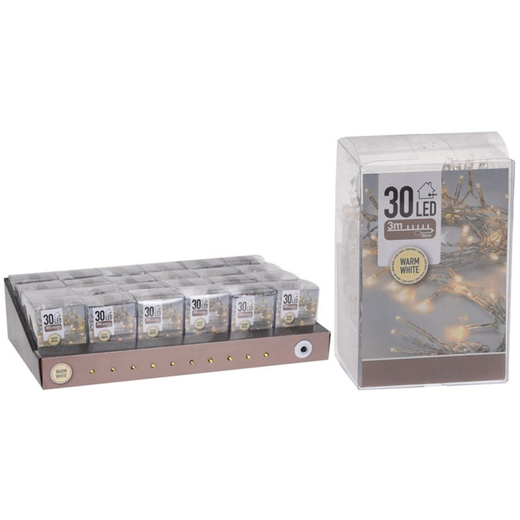 Home Styling Batteriebeleuchtung 30l + Timer warmweiß