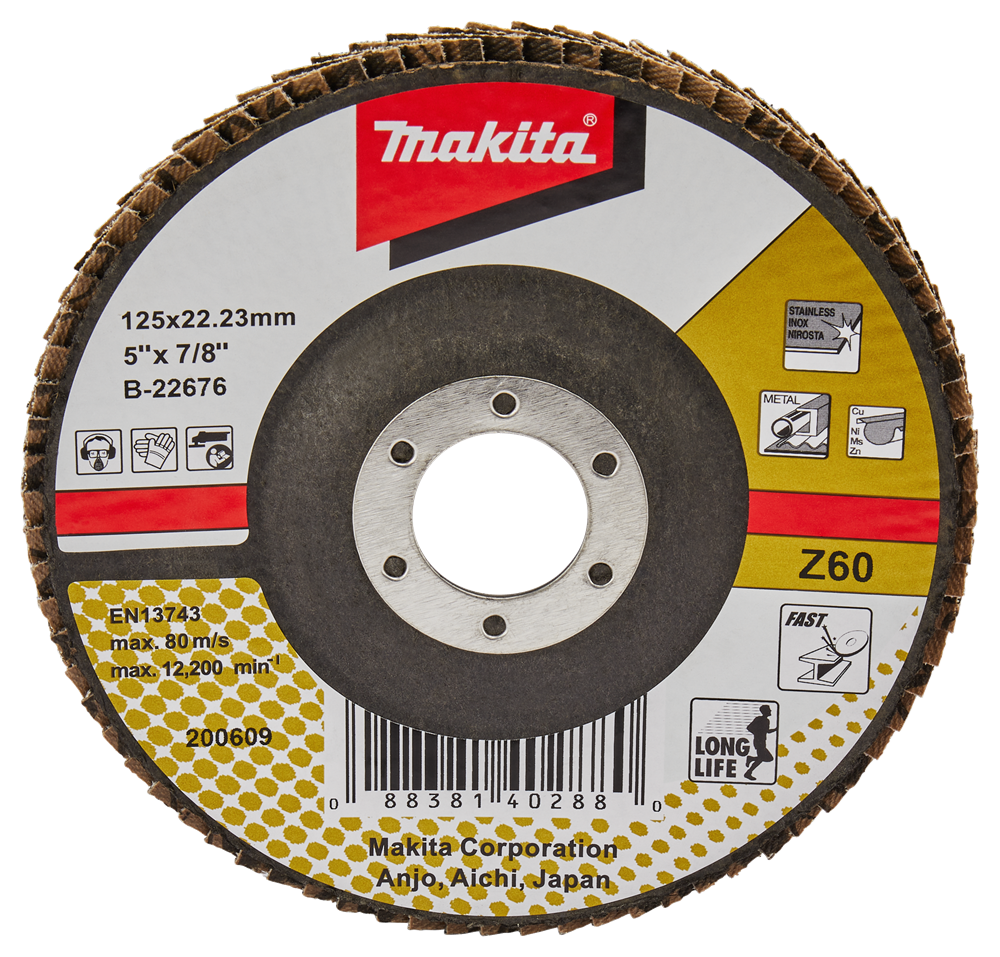 Makita Zubehör Lamellenschleifscheibe 125 mm Z60 – B-22676 – B-22676
