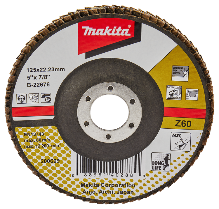 Makita Zubehör Lamellenschleifscheibe 125 mm Z60 – B-22676 – B-22676