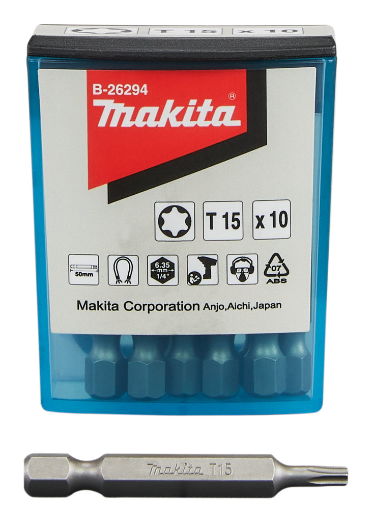 Makita-Zubehör b-26294 | Schraubenbit | t15x50mm | 10 Stück b-26294