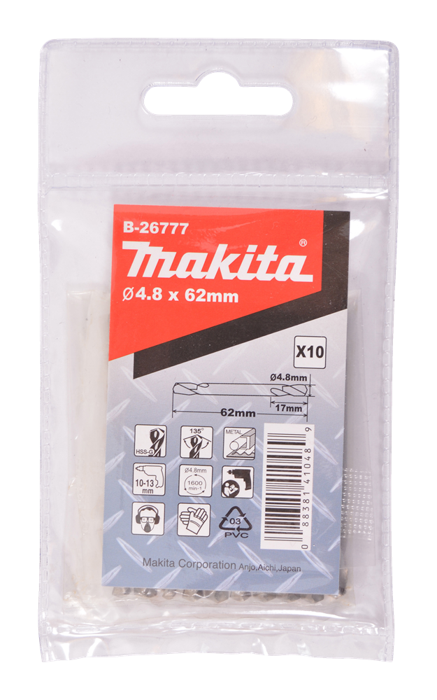 Makita Zubehör Metallbohrer doppelseitig 4,8 x 62 mm – B-26777 B-26777
