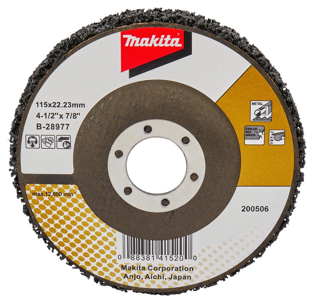 Makita Zubehör Reinigungsscheibe 115 mm schwarz – B-28977 B-28977