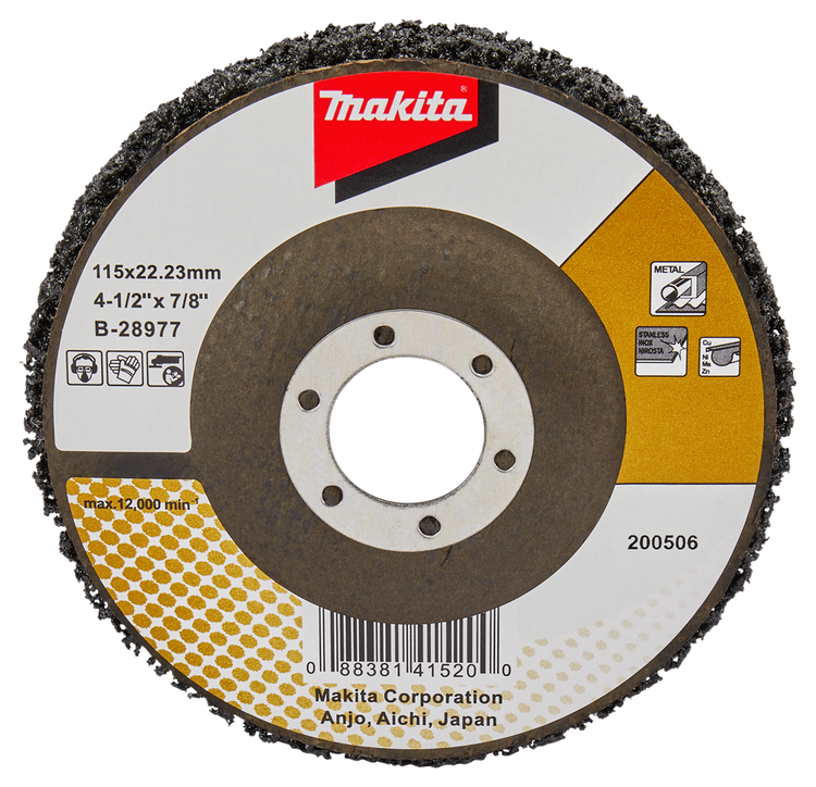 Makita Zubehör Reinigungsscheibe 115 mm schwarz – B-28977 B-28977