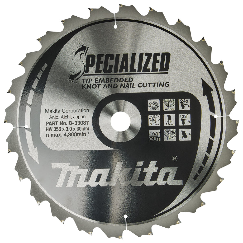Makita Zubehör Kreissägeblattspitze 355x30x3,0 24t 23g - B-33087