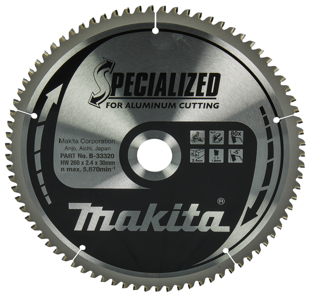 Makita Zubehör Kappsägeblatt Aluminium | spezialisiert 260x30x2,4 80t -5g - b-33320 - b-33320