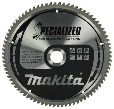 Makita Zubehör Kappsägeblatt Aluminium | spezialisiert 260x30x2,4 80t -5g - b-33320 - b-33320