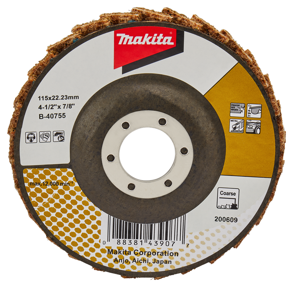 Makita Zubehör Lamellenaufbereitungsscheibe 115 mm grob – B-40755 B-40755