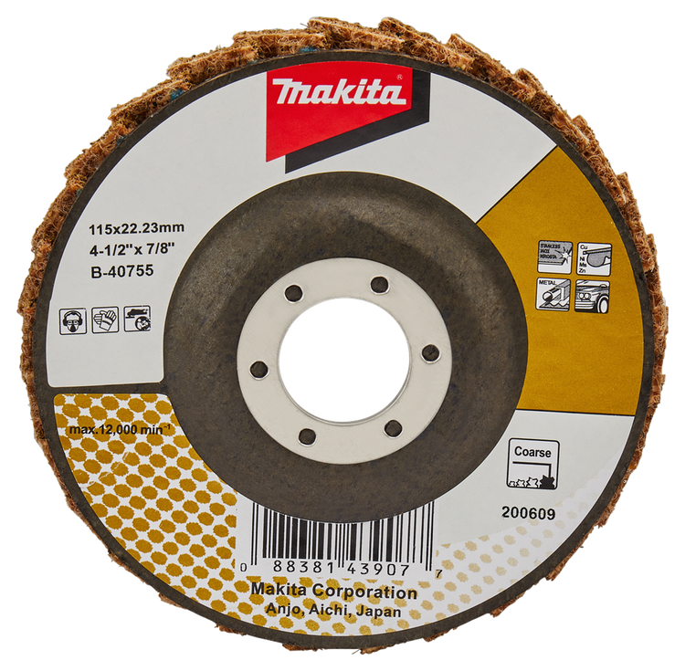 Makita Zubehör Lamellenaufbereitungsscheibe 115 mm grob – B-40755 B-40755
