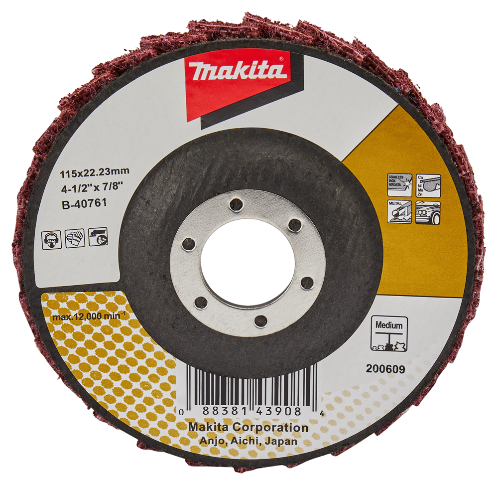 Makita Zubehör Lamellenaufbereitungsscheibe 115 mm mittel – B-40761 B-40761