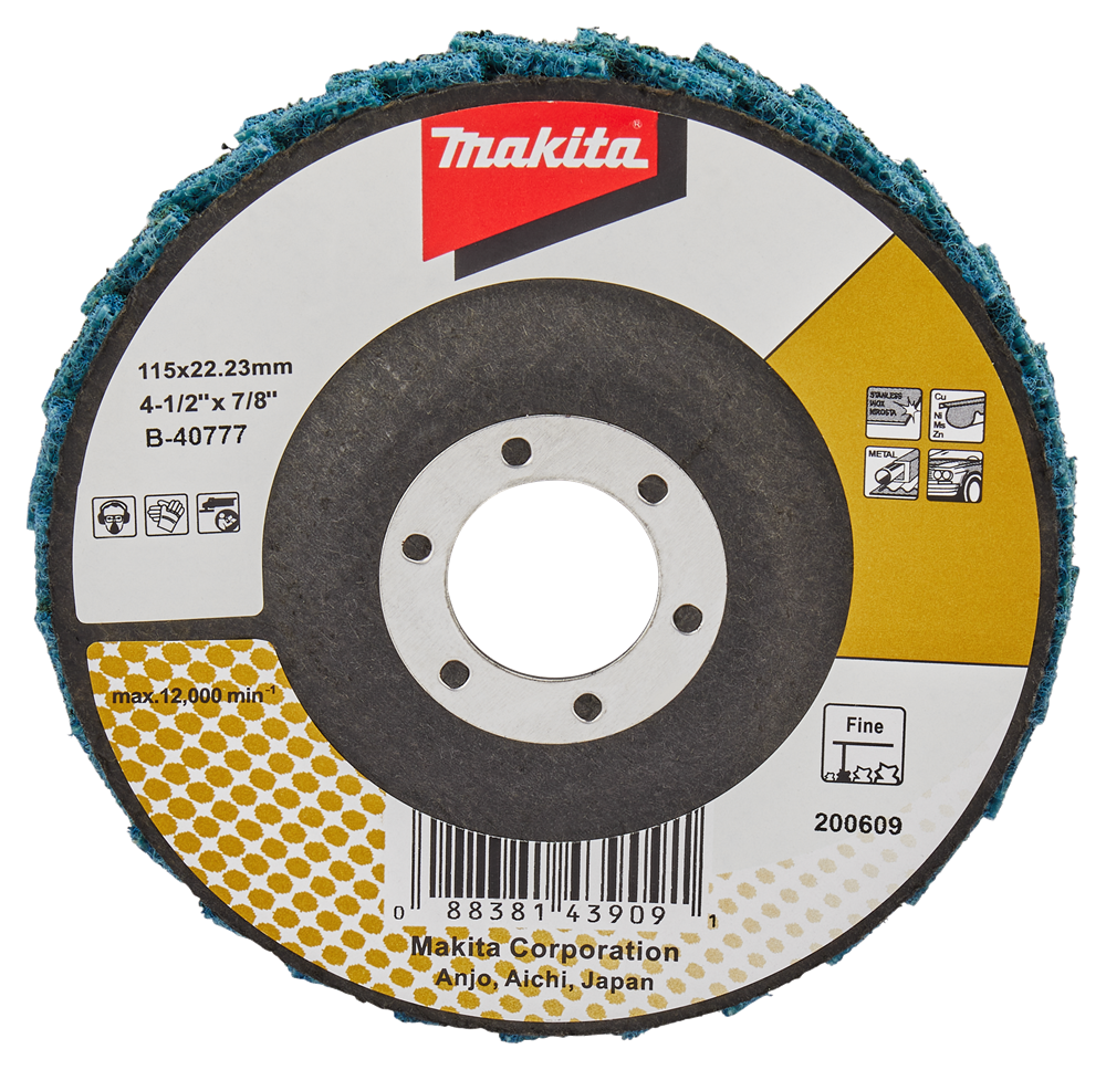 Makita Zubehör Lamellenaufbereitungsscheibe 115 mm fein – B-40777 B-40777