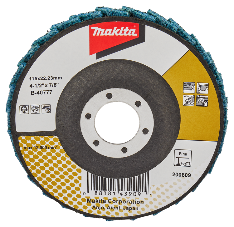 Makita Zubehör Lamellenaufbereitungsscheibe 115 mm fein – B-40777 B-40777