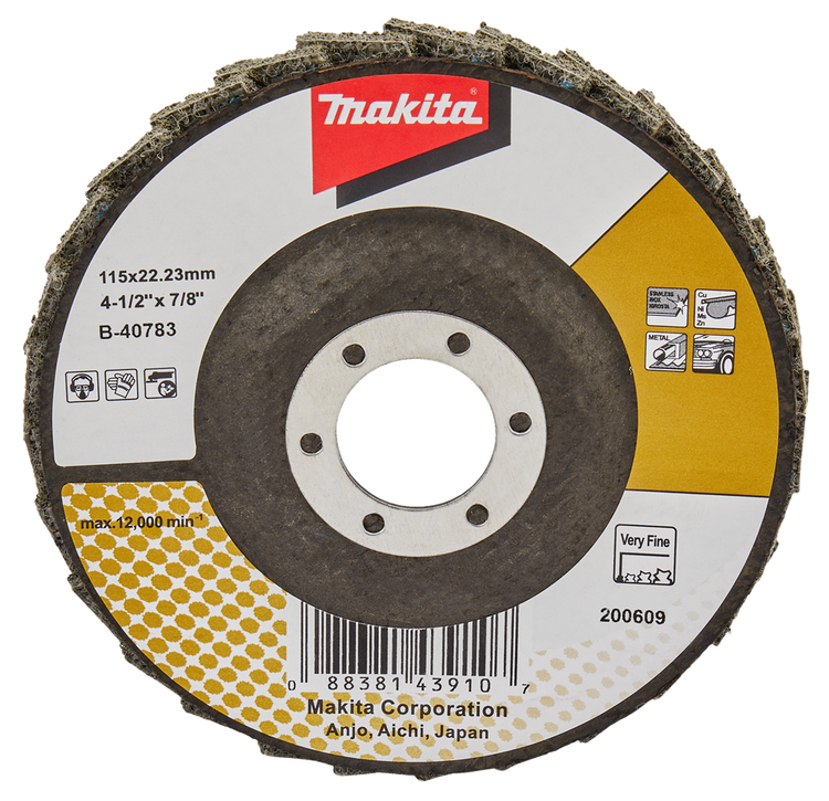 Makita Zubehör Lamellenaufbereitungsscheibe 115 mm extrafein – B-40783 B-40783