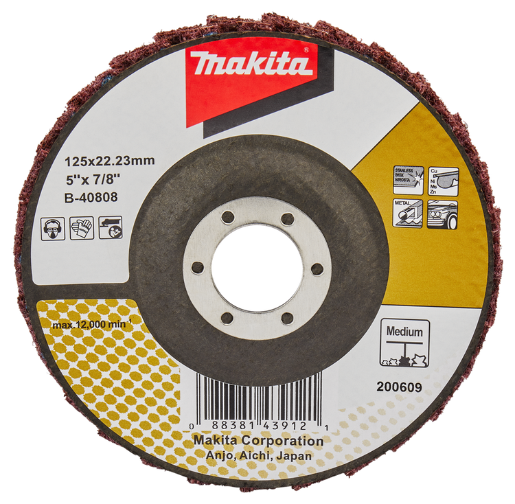 Makita Zubehör Lamellenaufbereitungsscheibe 125 mm mittel – B-40808 – B-40808
