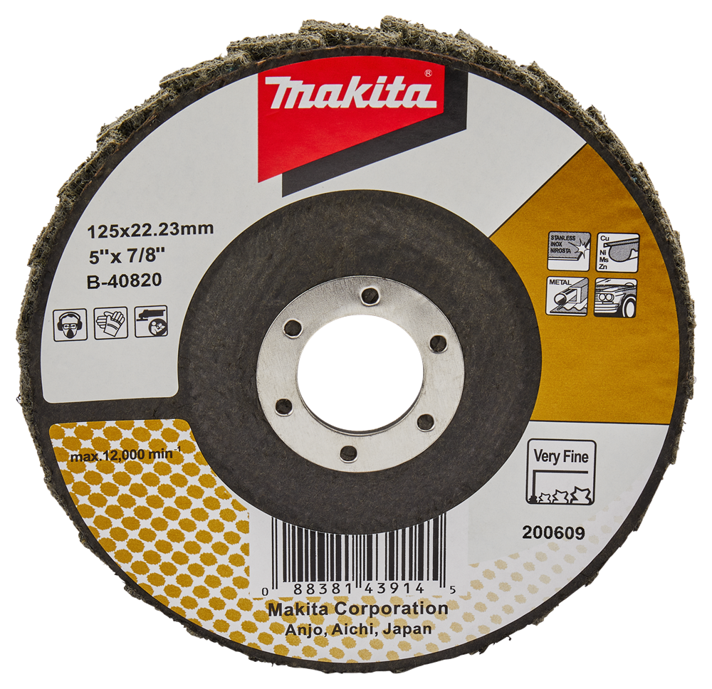 Makita Zubehör Lamellenaufbereitungsscheibe 125 mm extrafein – B-40820 – B-40820