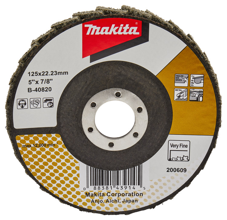 Makita Zubehör Lamellenaufbereitungsscheibe 125 mm extrafein – B-40820 – B-40820