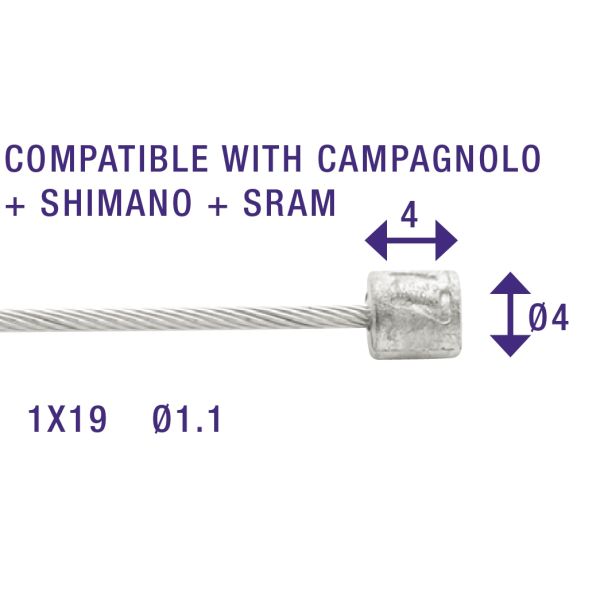 Schaltinnenzug 1,1 mm Silber 2250 mm