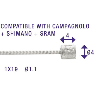 Innenschaltkabel Shimano 2,25 m 1,1 mm 6472 Silber