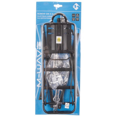 M-Wave Gepäckregal Universal, schwarzes Aluminium 26 28 Zoll (Hanging-Paket)