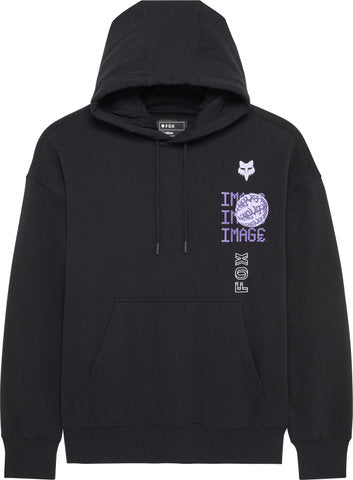 Übergroßer Fleece-Kapuzenpullover mit Fuchskopfbild-Phantom