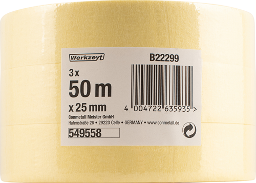 Werkzeyt Malerband 25 mm x 5 m 3 Stück – b22299