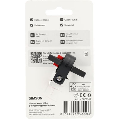 Simson Klingel kompakt schwarz