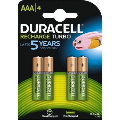 Duracell -Batterie wiederaufladbare AAA HR03 NIMH 1,2 V 750 mAH (4 Teile)