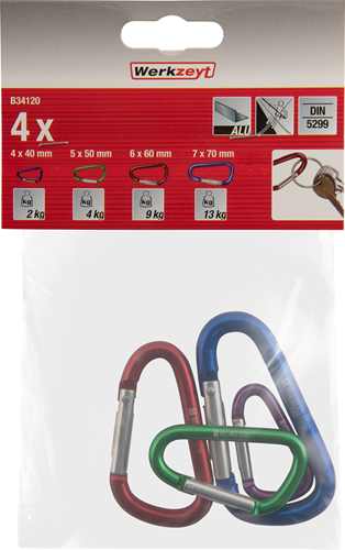 Abi Werkzeyt Karjnhaken-Set Alu 4 Stück – B34120