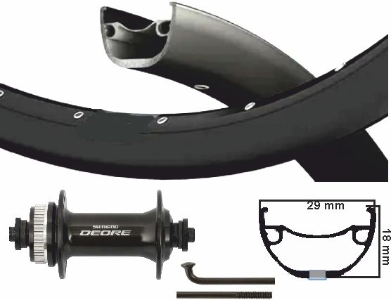 KGS Shimano Voorwiel 28 29 Zoll (622) Schwarzer QR -Ausfallmitte 110 mm