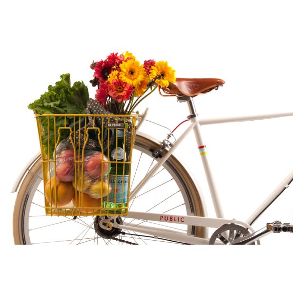 Basil Bottle Basket - Fahrradkorb - hinten - schwarz