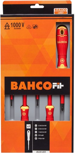 Bahco 5-teiliger isolierter Schraubendreher mit Schloss-PH | b220.005