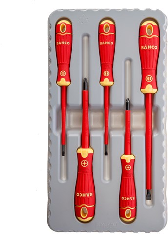 Bahco 5 Stk. isolierter Schraubendreher Schlitz-PZ | b220.015