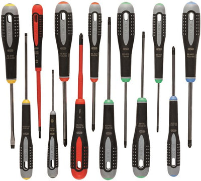 Bahco Schraubendreher ergo™ | Dreikomponentengriff | Steckplatz | Phillips | pozidriv | torx® - 13-teilig - be-9879