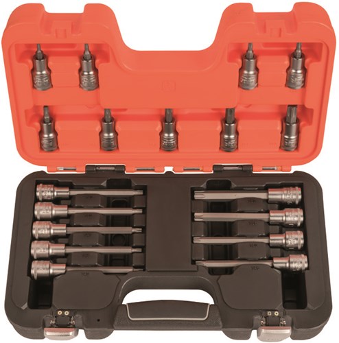 Bahco Schraubendreher-Steckschlüssel 1 2 | Sechseck | Torx®-Bits – 18-teilig – Koffer – S18Torx