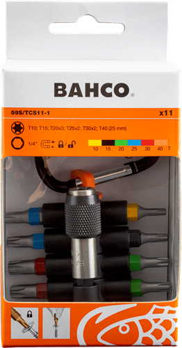 Bahco Klebestücke | 59s tcs11-1 – farbige Torx-Bits mit magnetischem Bithalter