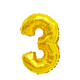 Folienballon Nummer 3 Gold 45cm