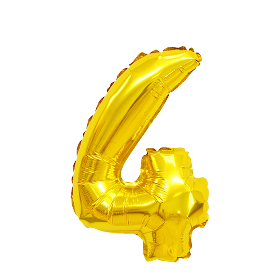 Folienballon Nummer 4 Gold 45cm