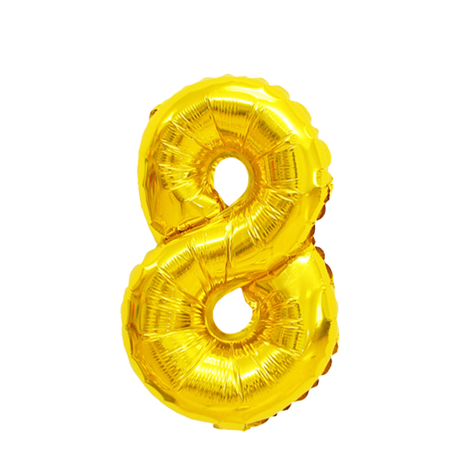 Folienballon Nummer 8 Gold 45cm