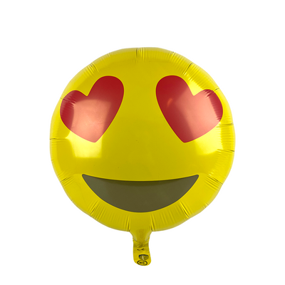 Ballonfolie Emoji Herzaugen ø46cm