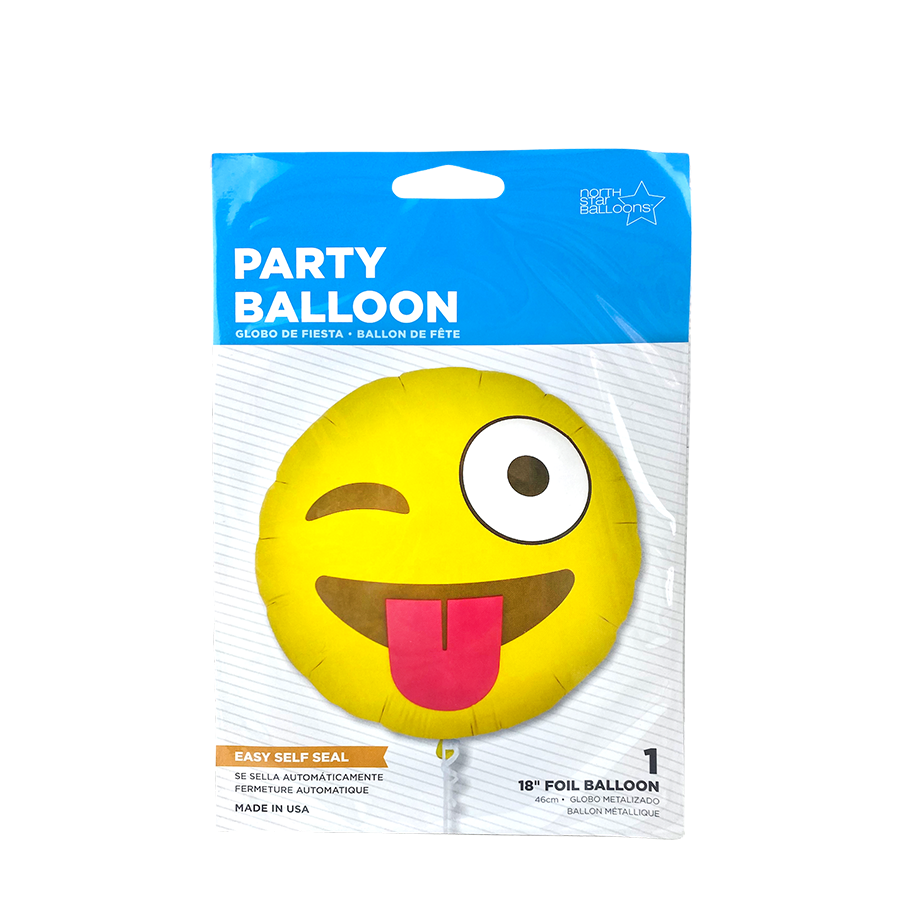 Ballonfolie Emoji zwinkert ø46cm