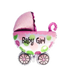 Ballonfolienkinderwagen Baby Mädchen 108x82cm