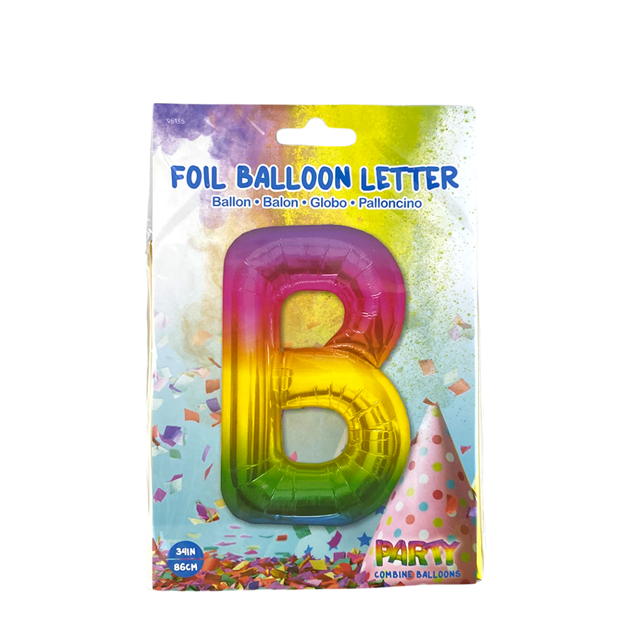 Folienballon Buchstabe B Regenbogen 86cm