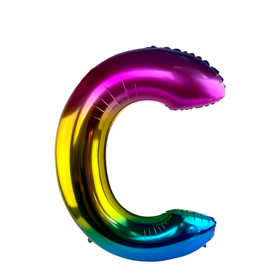Folienballon Buchstabe C Regenbogen 86cm
