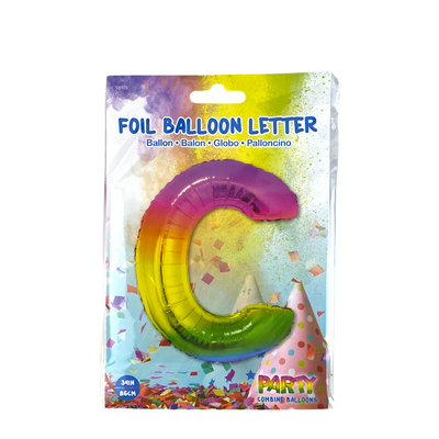 Folienballon Buchstabe C Regenbogen 86cm
