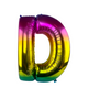 Folienballon Buchstabe d Regenbogen 86cm