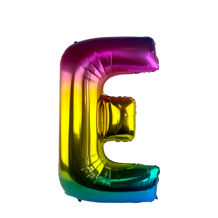 Folienballon Buchstabe e Regenbogen 86cm