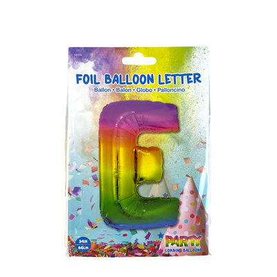 Folienballon Buchstabe e Regenbogen 86cm