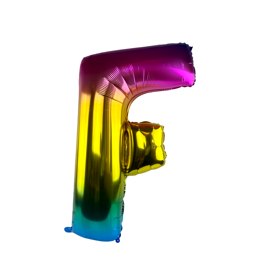 Folienballon Buchstabe f Regenbogen 86cm