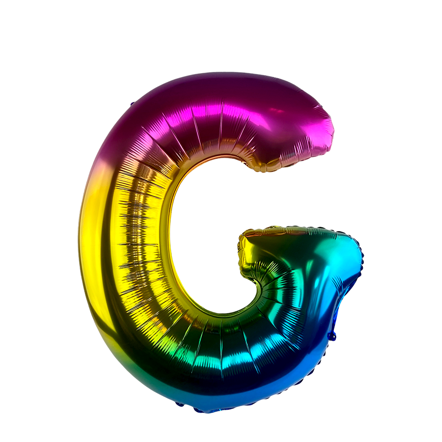 Folienballon Buchstabe g Regenbogen 86cm
