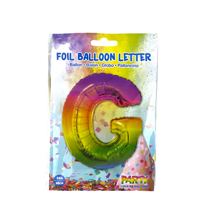 Folienballon Buchstabe g Regenbogen 86cm